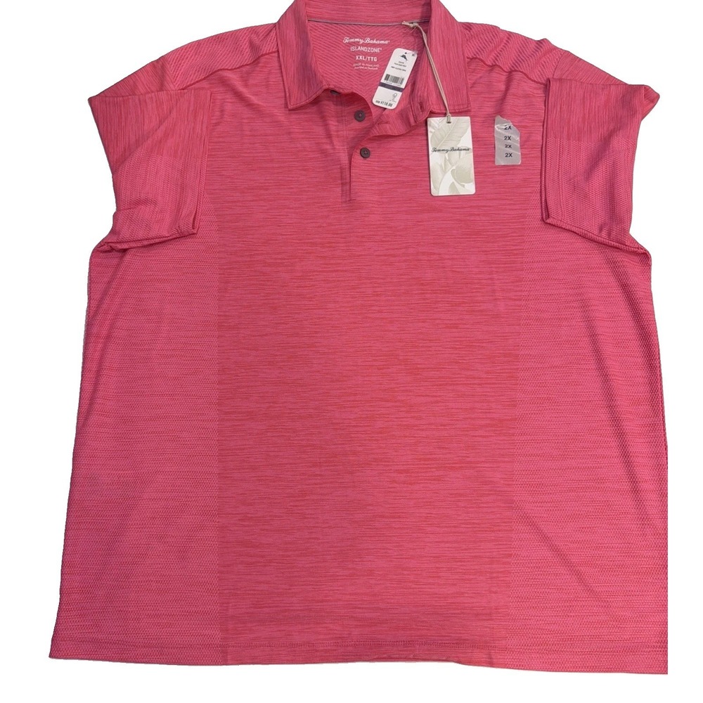 Tommy Bahama Men's Polo Shirt Island Zone Size 2X Pink